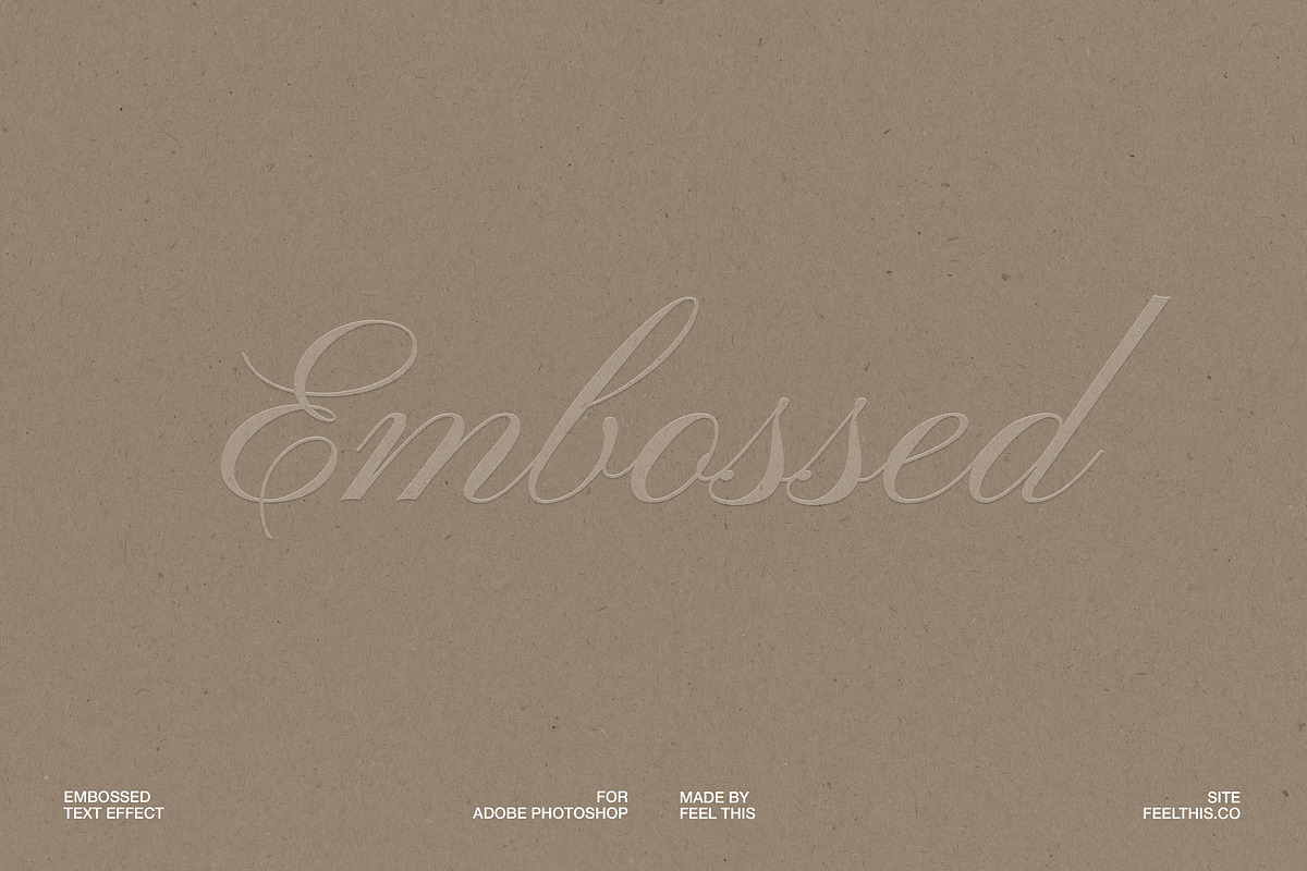 Embossed Paper Text Effect, a Packaging Mockup by Feel This (Photo 1 of 5)