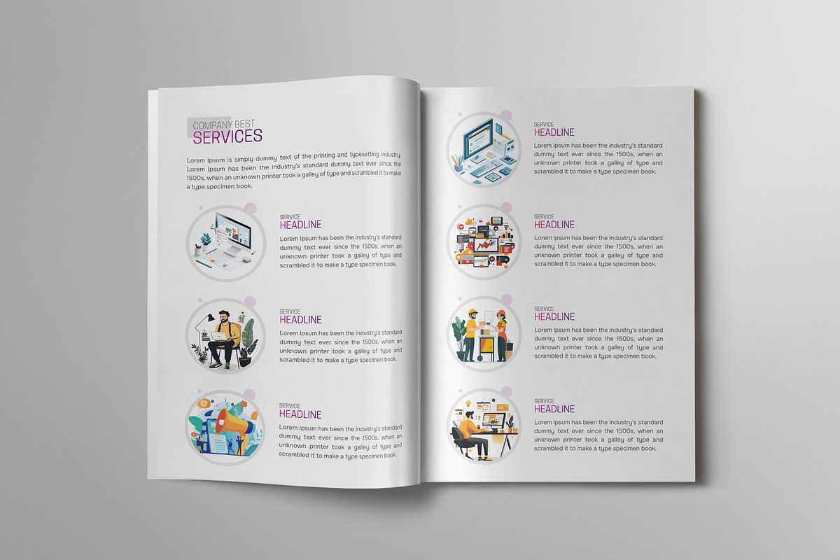 Creative Bifold Company Profile, a Brochure Template by VectStock (Photo 4 of 6)