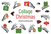 Modern Christmas Collage Elements, a Seasonal Illustration by yarynabo (Thumbnail 1 of 6)