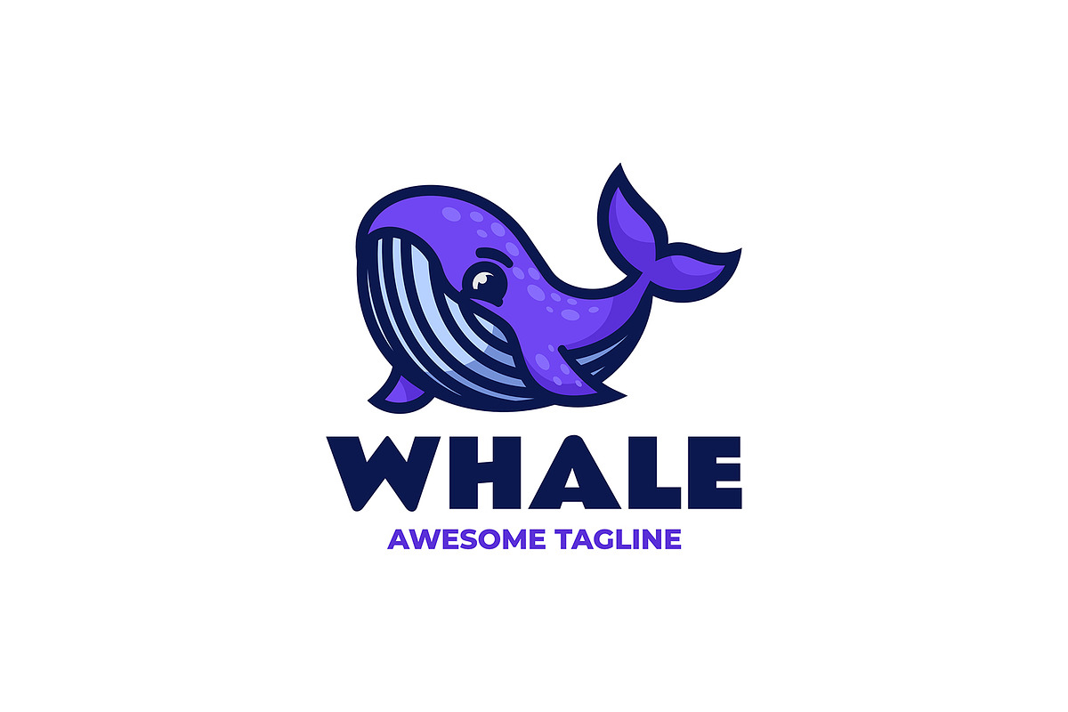 Whale Simple Mascot Logo, a Branding & Logo Template by Artnivora.Std