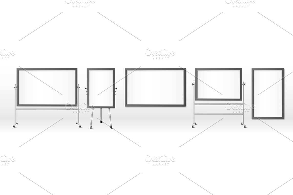 Different office whiteboards set on, an Object Illustration by art PVP - market