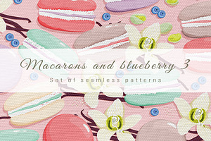 Macarons and blueberry 3, a Pattern Graphic by Yummy