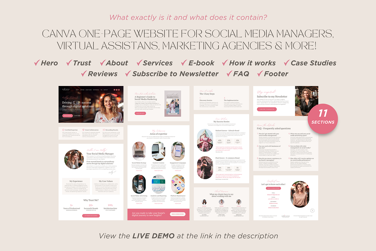 Social Media Manager Website, a Landing Page Template by vectorocean (Photo 5 of 11)