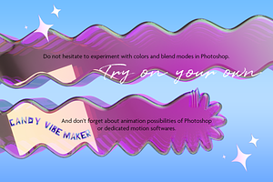 Iridescent SVG Font PNG Plastic 3d