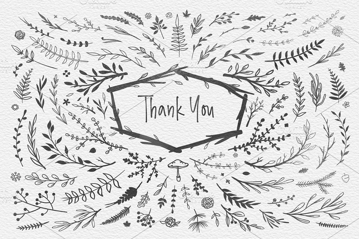 Rustic floral doodles and logos, an Animal Illustration by harmonia_green_art (Photo 12 of 12)