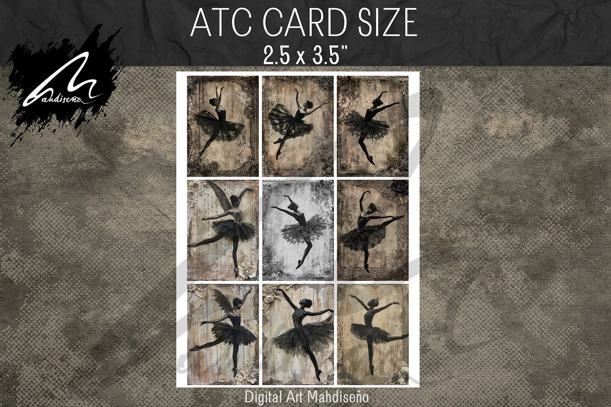 Shabby Chic Gothic Ballerina Figures, a Person Illustration by Digital Art Mahdiseño (Photo 9 of 9)
