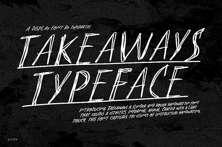 Takeaways Font, a Font by typeparties