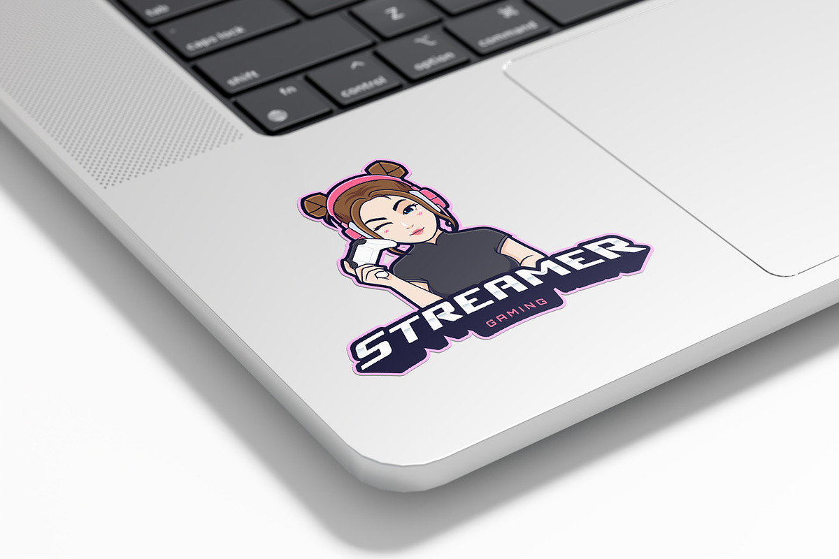 Cute Gamer Girl With Hair Bun Logo, a Branding & Logo Template by tkzgraphic (Photo 2 of 2)