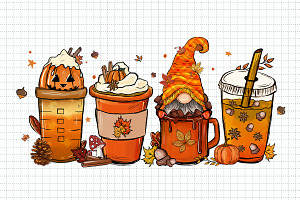 Pumpkin Autumn Coffee Graphics