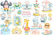 Cute Beach Animals PNG, a Seasonal Illustration by Nicolle's Colorful Art (Thumbnail 1 of 5)
