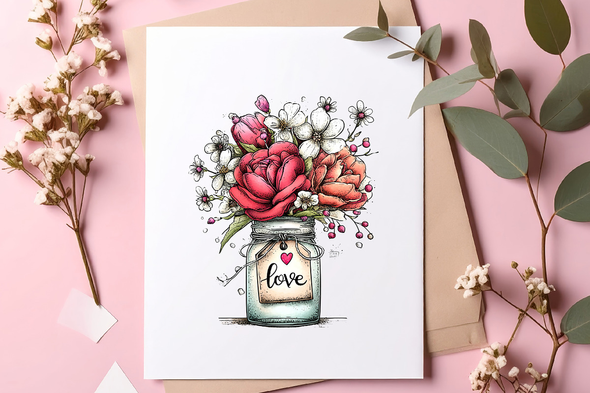 Whimsical flowers spring clipart, an Illustration by SinaCreation (Photo 8 of 11)
