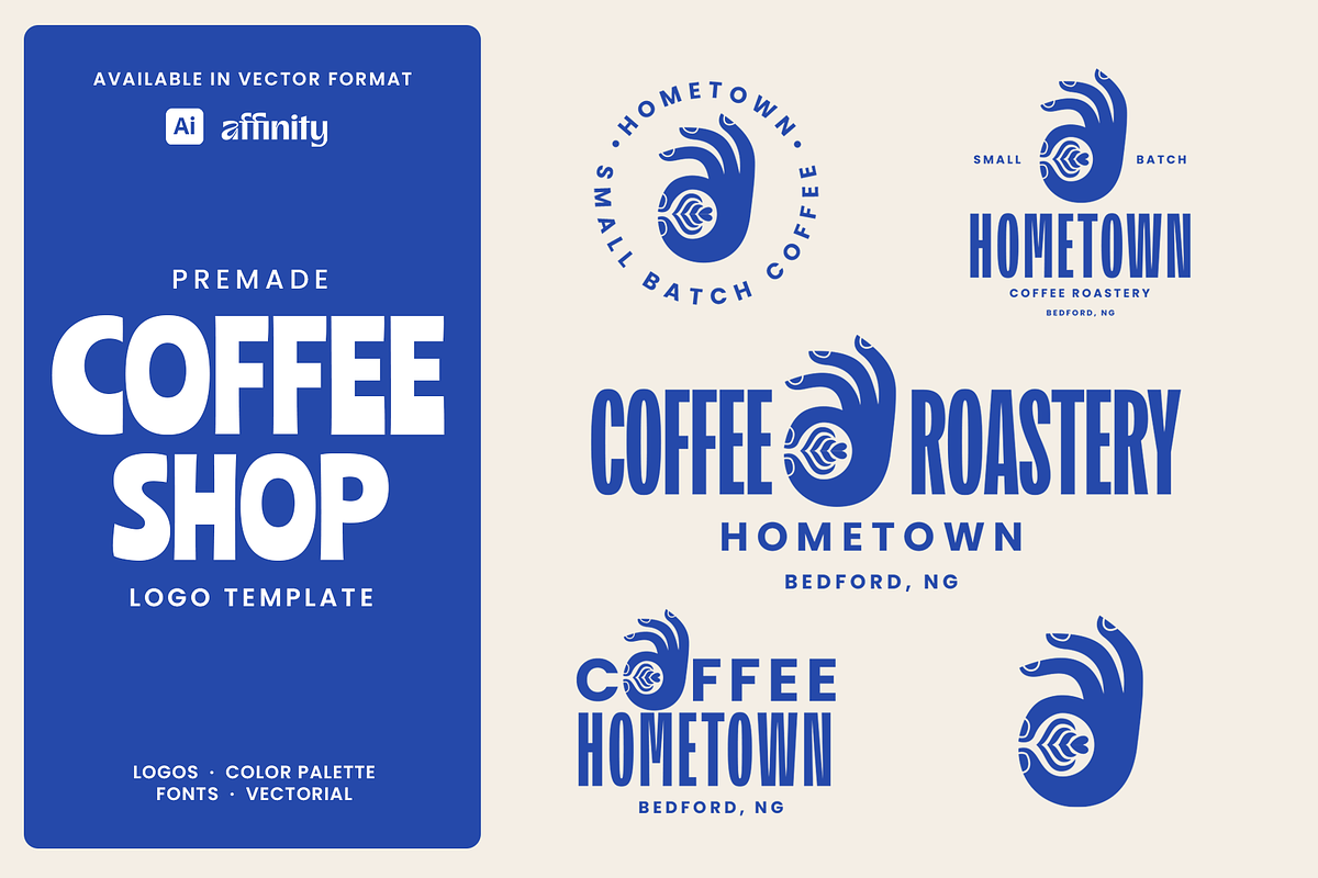 Hometown Coffee Roasters Logo, a Branding & Logo Template by Headfonts (Photo 1 of 3)