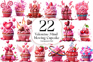 Valentine Cupcake PNG Clipart, an Illustration by KennedyStudio