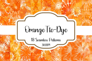 Orange Tie-Dye Seamless Patterns