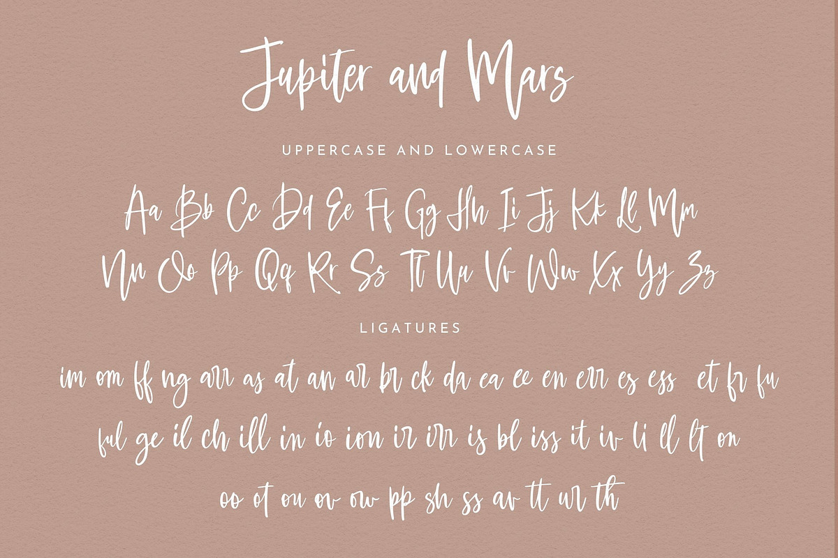 Jupiter and Mars Script Font, a Script Font by etigletters (Photo 10 of 10)