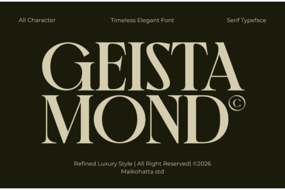 Geista Mond | Luxury Serif Font, a Sans Serif Font by Akrinity Digital (Photo 1 of 4)