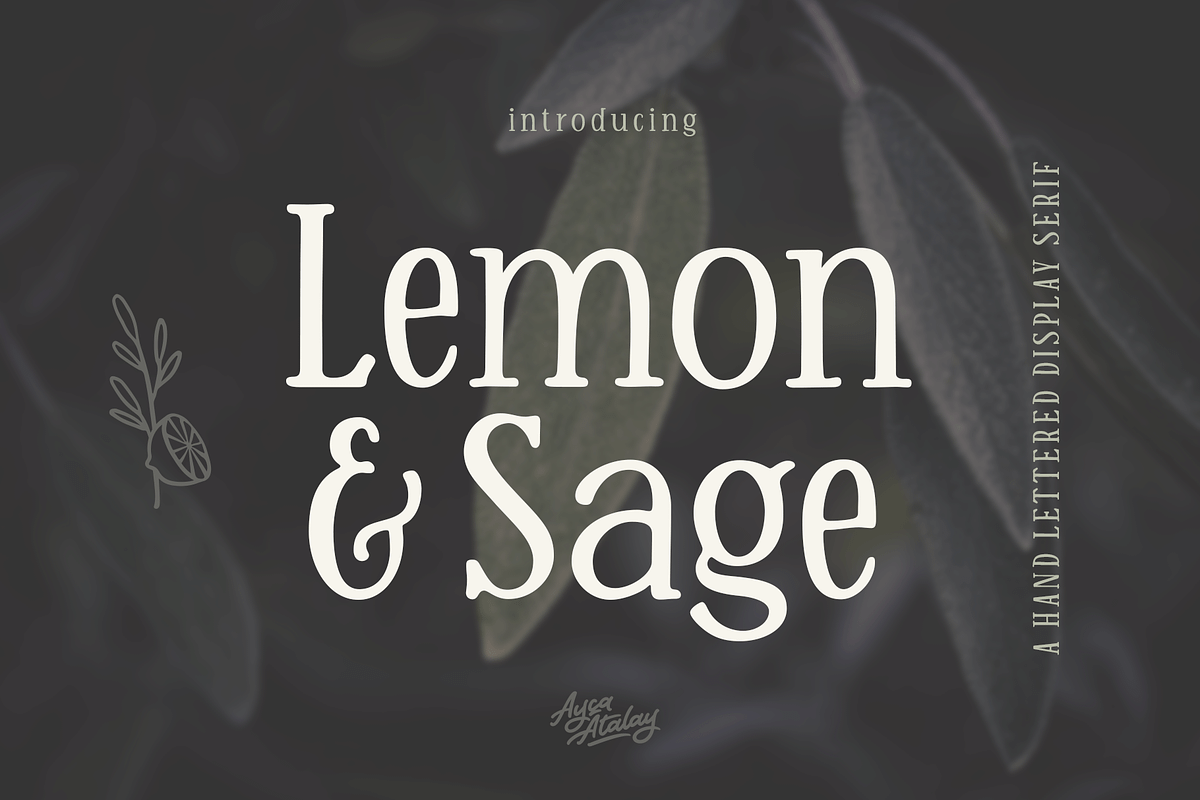 Lemon And Sage Display Serif Font, a Serif Font by Ayca Atalay (Photo 1 of 6)