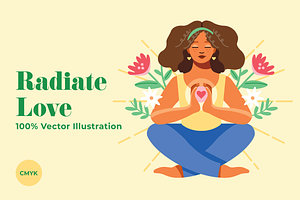 Radiate Love Illustration, a Healthcare Illustration by @JennyPaintsWithPixels