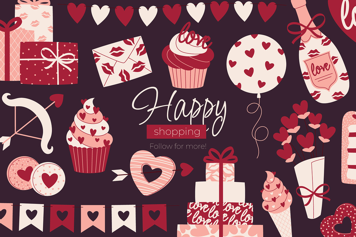 Valentines Clipart, Cards & Patterns, an Object Graphic by Panna Limon Store (Photo 8 of 8)