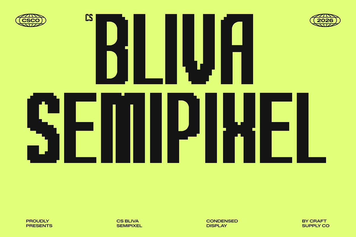 CS Bliva Semipixel, a Sans Serif Font by Craft Supply Co. (Photo 1 of 8)