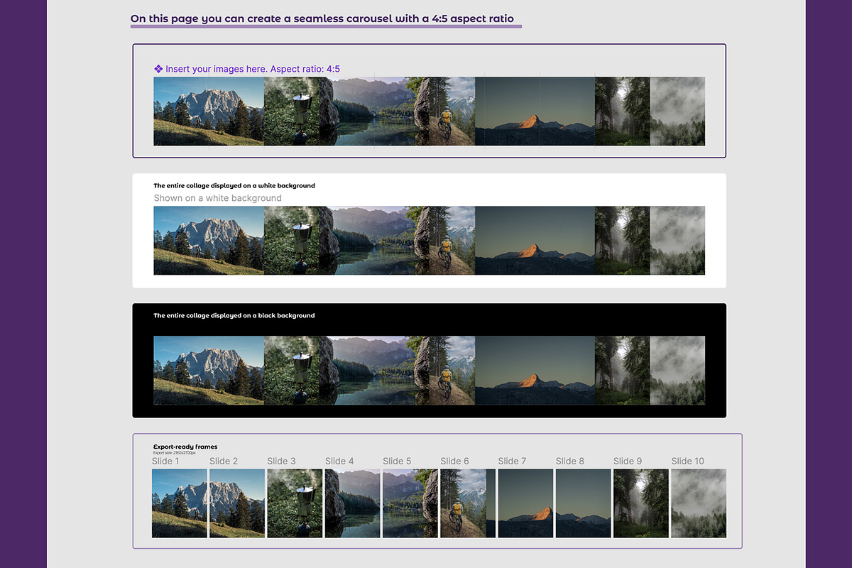 Seamless IG Carousel Template Figma, a Social Media Template by AnastasiaFlowStudio (Photo 3 of 4)
