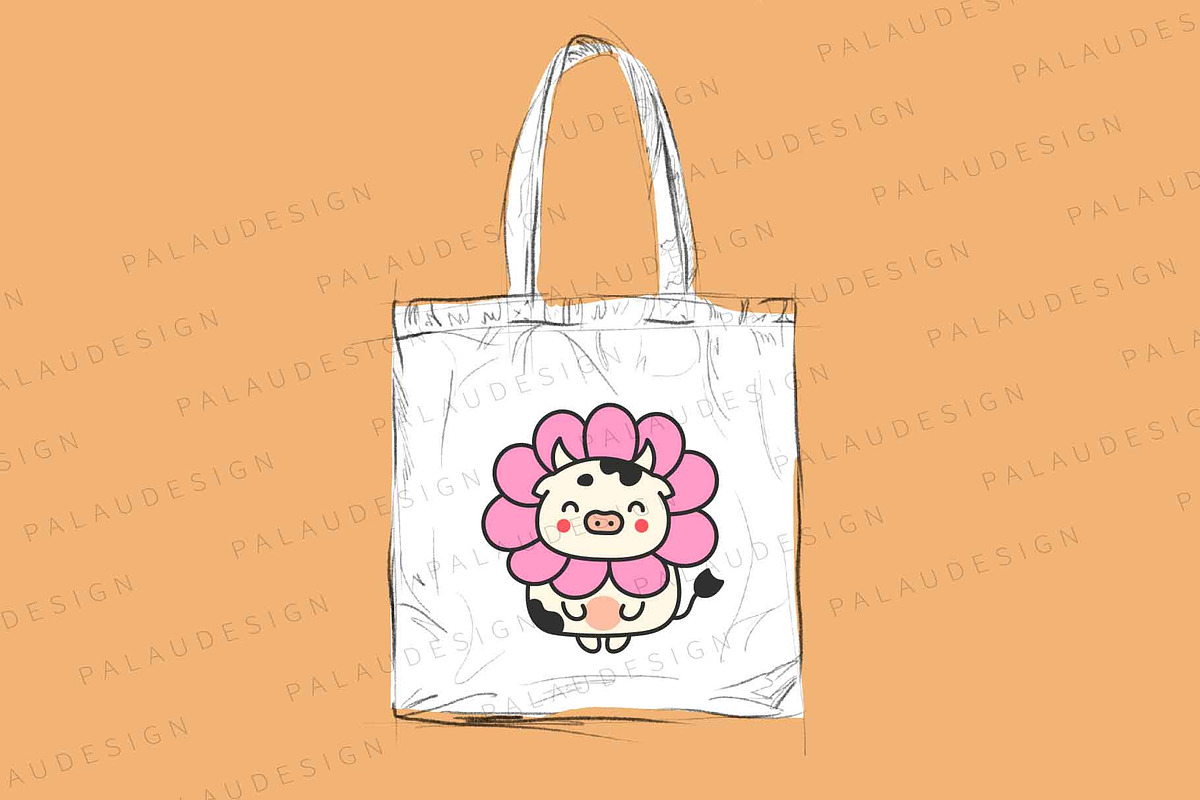 Cute Kawaii Cow Bundle, an Animal Illustration by Palau (Photo 4 of 12)