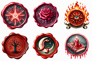 Halloween Red Wax Seal Stamp Clipart, an Illustration by Craft Nest (Thumbnail 4 of 6)