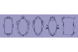 Art Nouveau floral frames isolated, an Illustration by art PVP - market