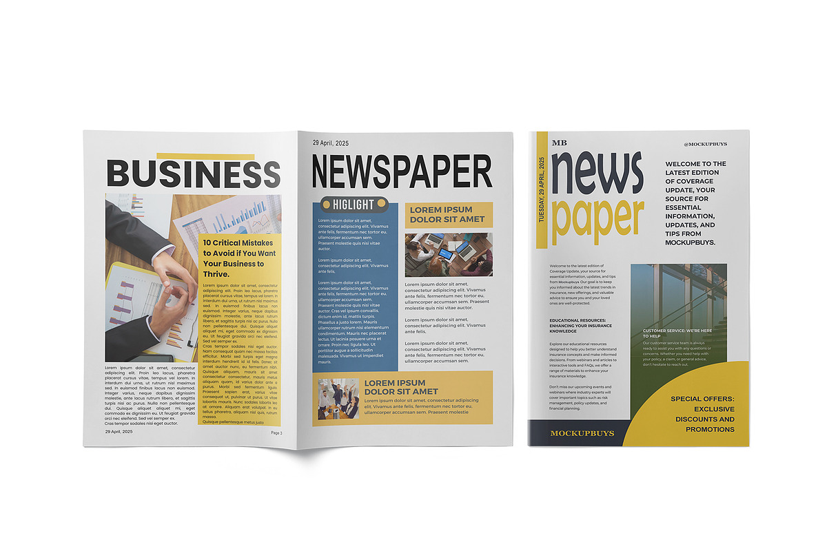 Newspaper Mockup, an Advertising Mockup by mockupbuys (Photo 8 of 10)