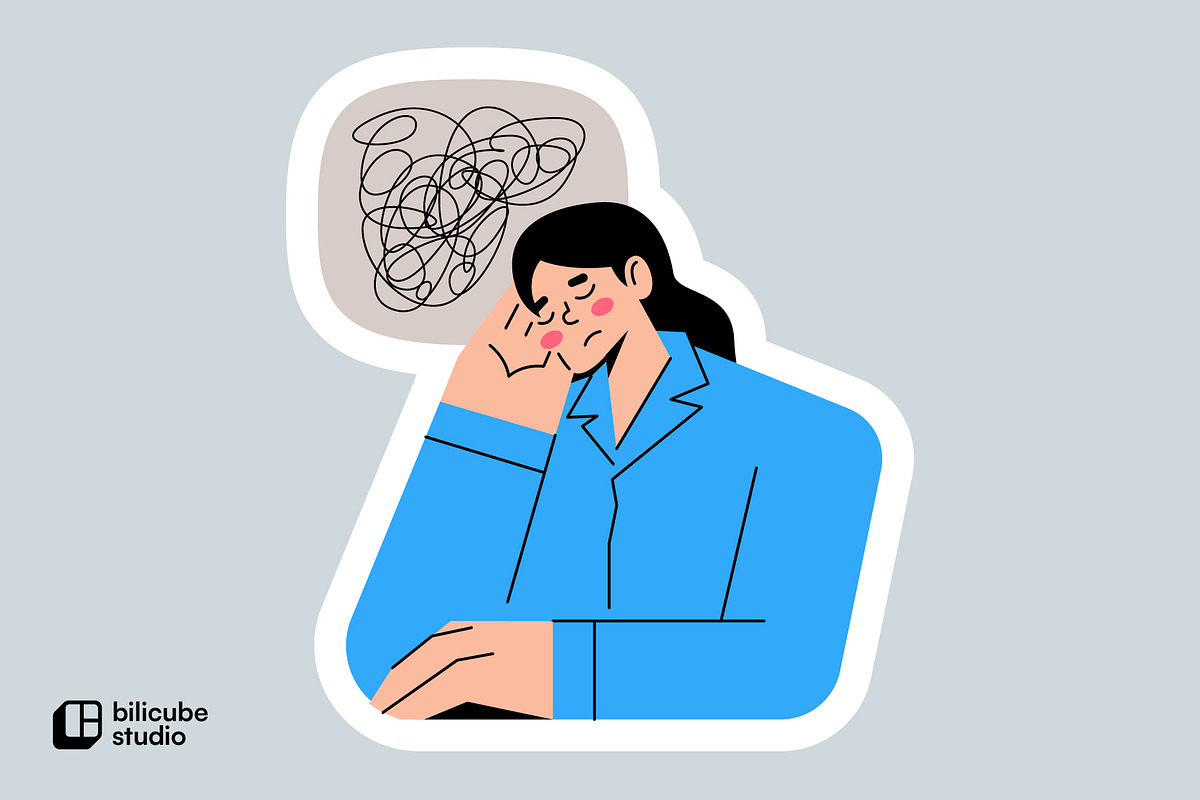 Overthinking Vector Illustration, a Person Illustration by Bilicube Studio (Photo 1 of 3)