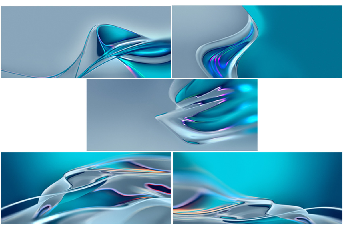 5 Abstract Turquoise 3D Backgrounds, a Background Graphic by BazziBa♥ (Photo 2 of 5)
