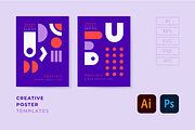 Modern Minimal Poster Templates, a Marketing Template by QASO (Thumbnail 2 of 6)