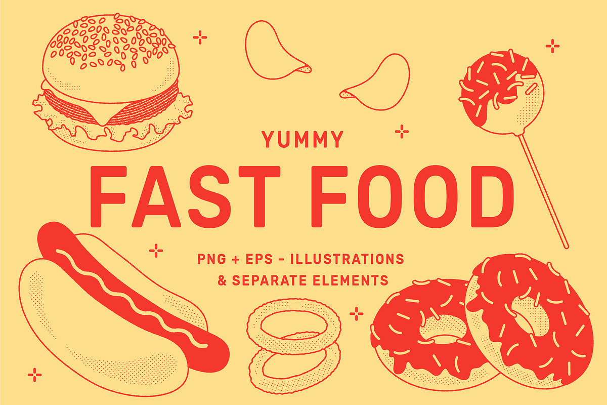 Fast Food Vector Illustration, a Food Illustration by GemPortella (Photo 1 of 14)