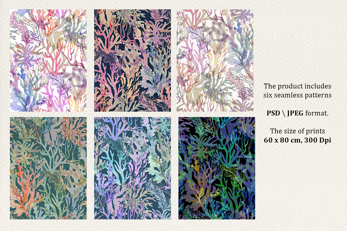 Algaia. Seamless patterns, a Pattern Graphic by emeraldthue (Photo 6 of 10)