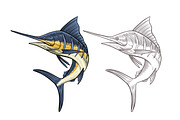 Vintage Marlin Vector Art, an Animal Illustration by Kusumaillustration (Thumbnail 3 of 4)