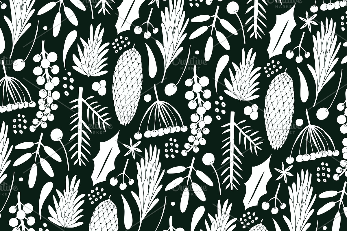 Christmas Plants Vector Collection, a Decorative Illustration by Lubov Illustrations Shop (Photo 6 of 6)