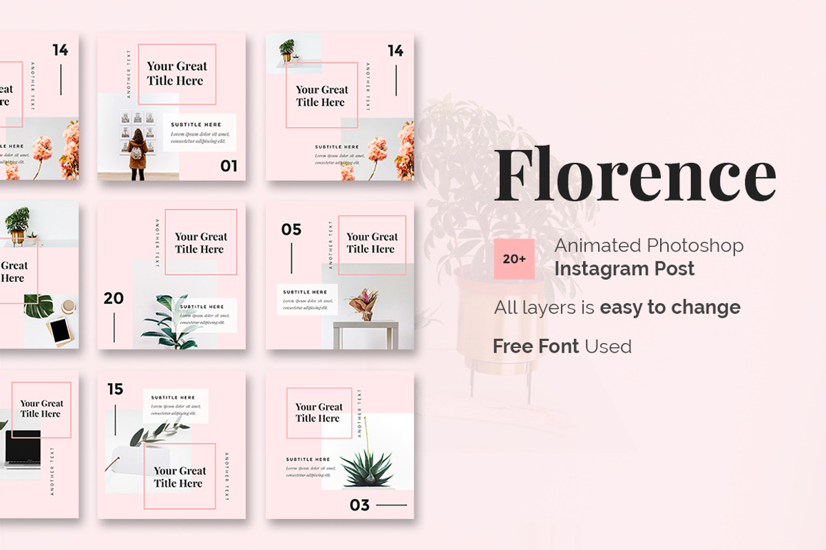 Florence Animated Instagram Posts, a Social Media Template by desvibes (Photo 1 of 9)
