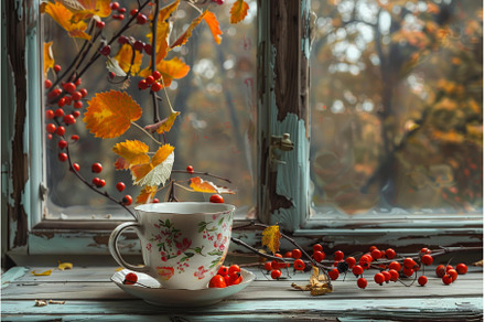 Cozy autumn morning with hot tea by, a Food & Drink Photo by Ylivdesign