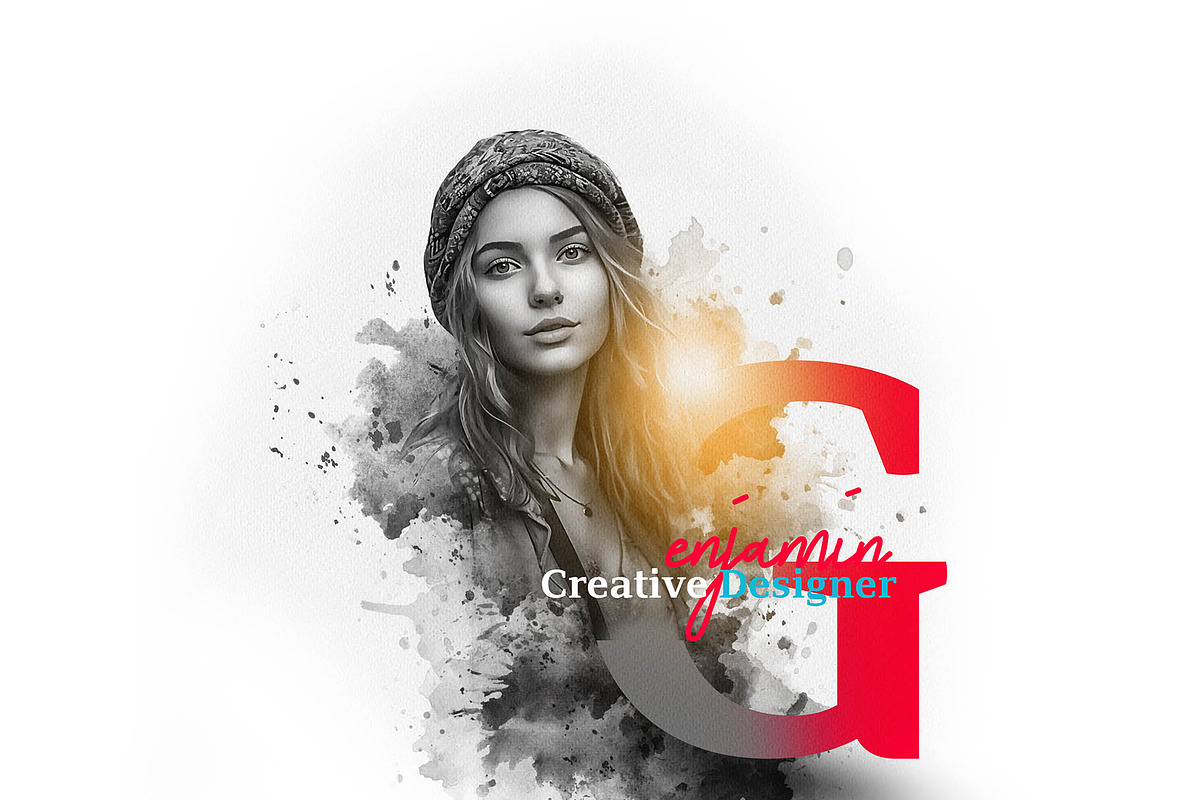 Creative Letter Portrait Template, an Action Add-On by MRI STUDIO (Photo 14 of 42)