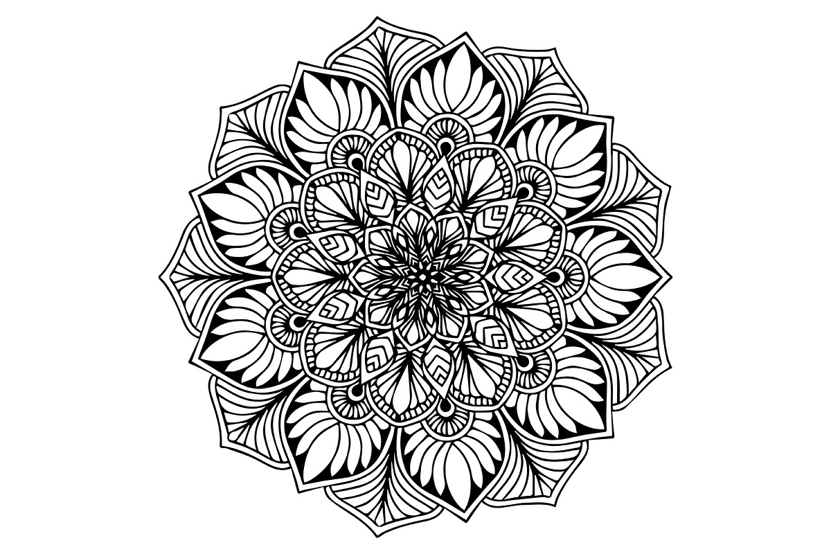 100 Mandalas Vector Set, an Outline Icon by Noree (Photo 2 of 3)
