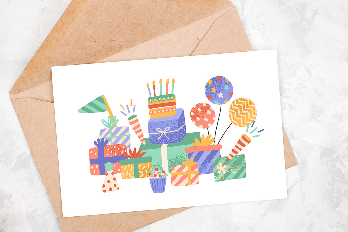 Birthday gifts and decorations, a Decorative Illustration by Good Studio (Photo 3 of 3)