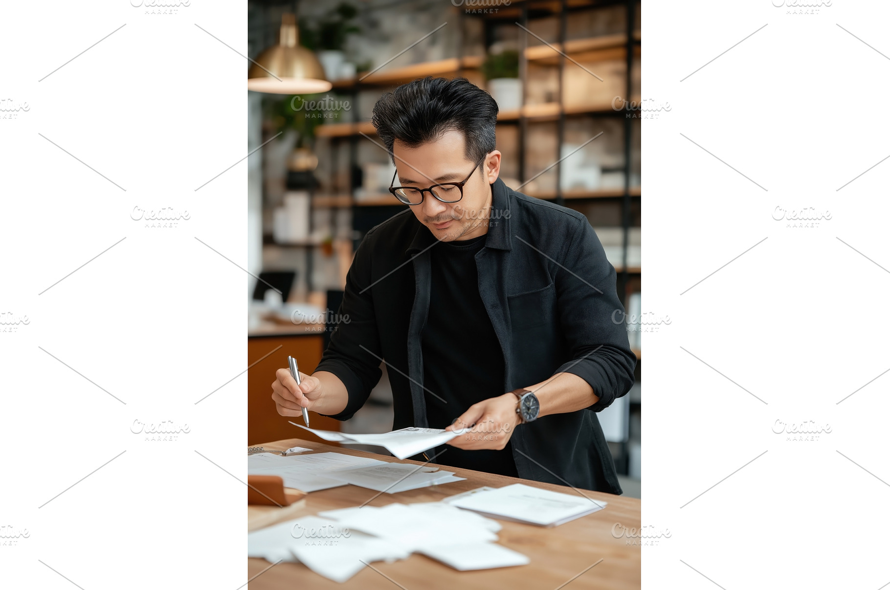Asian businessman focused on, an Architecture Photo by Sergey Kotenev