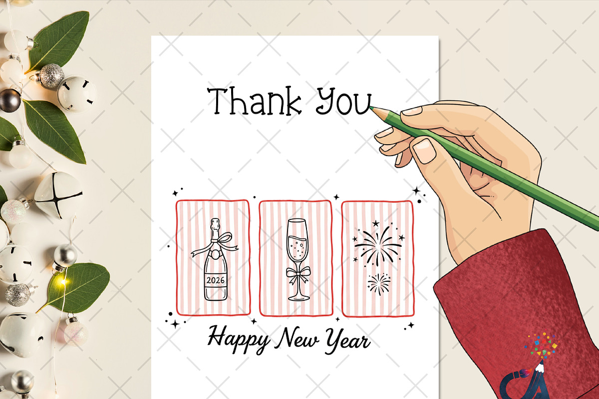 Coquette Happy New Year 2026, an Illustration by Creative Art (Photo 4 of 6)