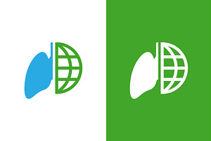 Human lungs and earth logo, an Illustration by GraphiShop