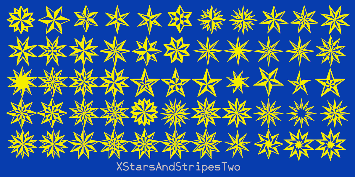 XStarsAndStripes, a Symbol Font by Ingrimayne Type (Photo 5 of 5)