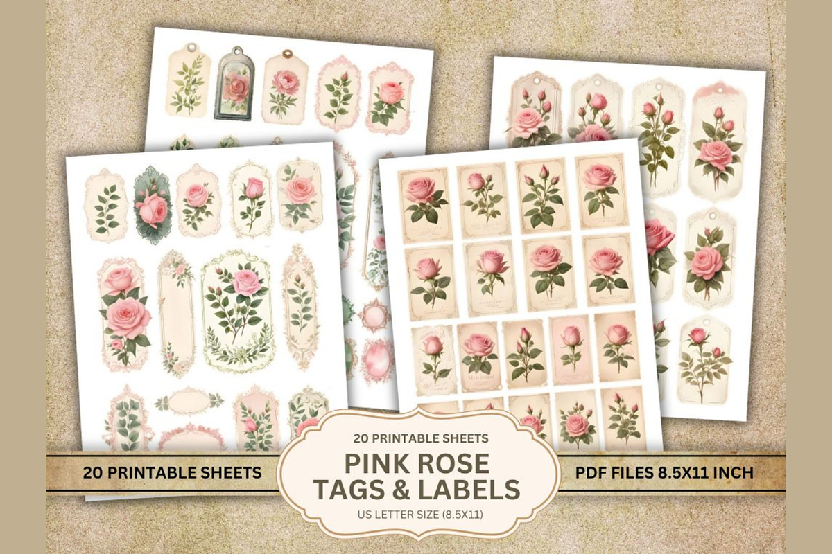 Shabby Chic Pink Roses Journal Pages, a Decorative Illustration by Coral Beauty (Photo 5 of 5)
