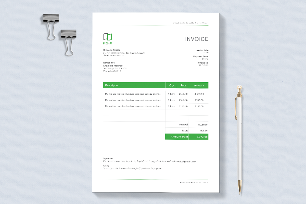 Invoice Template, a Resume Template by UnicodeID (Photo 2 of 3)