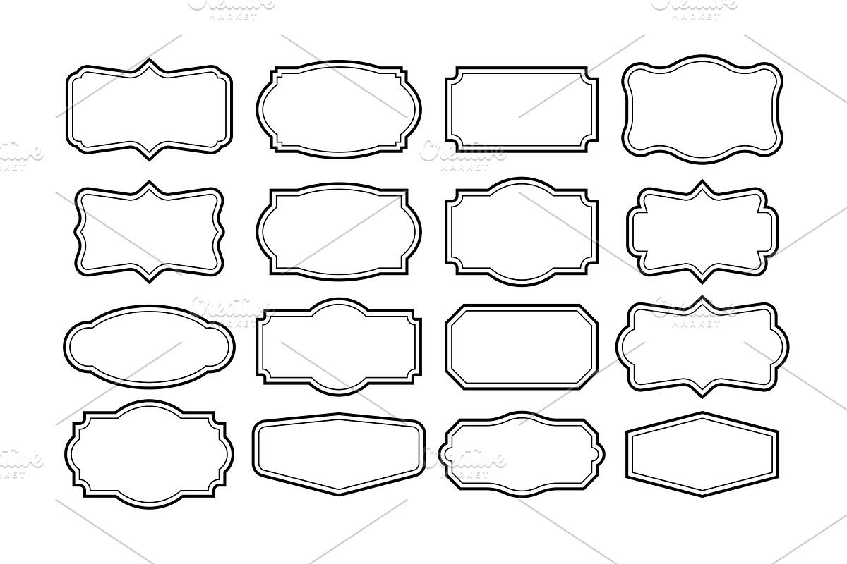 Vintage Frames Set, clipart bundle, a Decorative Illustration by DG-Market
