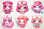 Cute Pink Nurse PNG Clipart, a Seasonal Illustration by RobertsArt (Thumbnail 3 of 6)