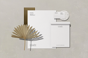 Minimalistic Stationery Scene Mockup